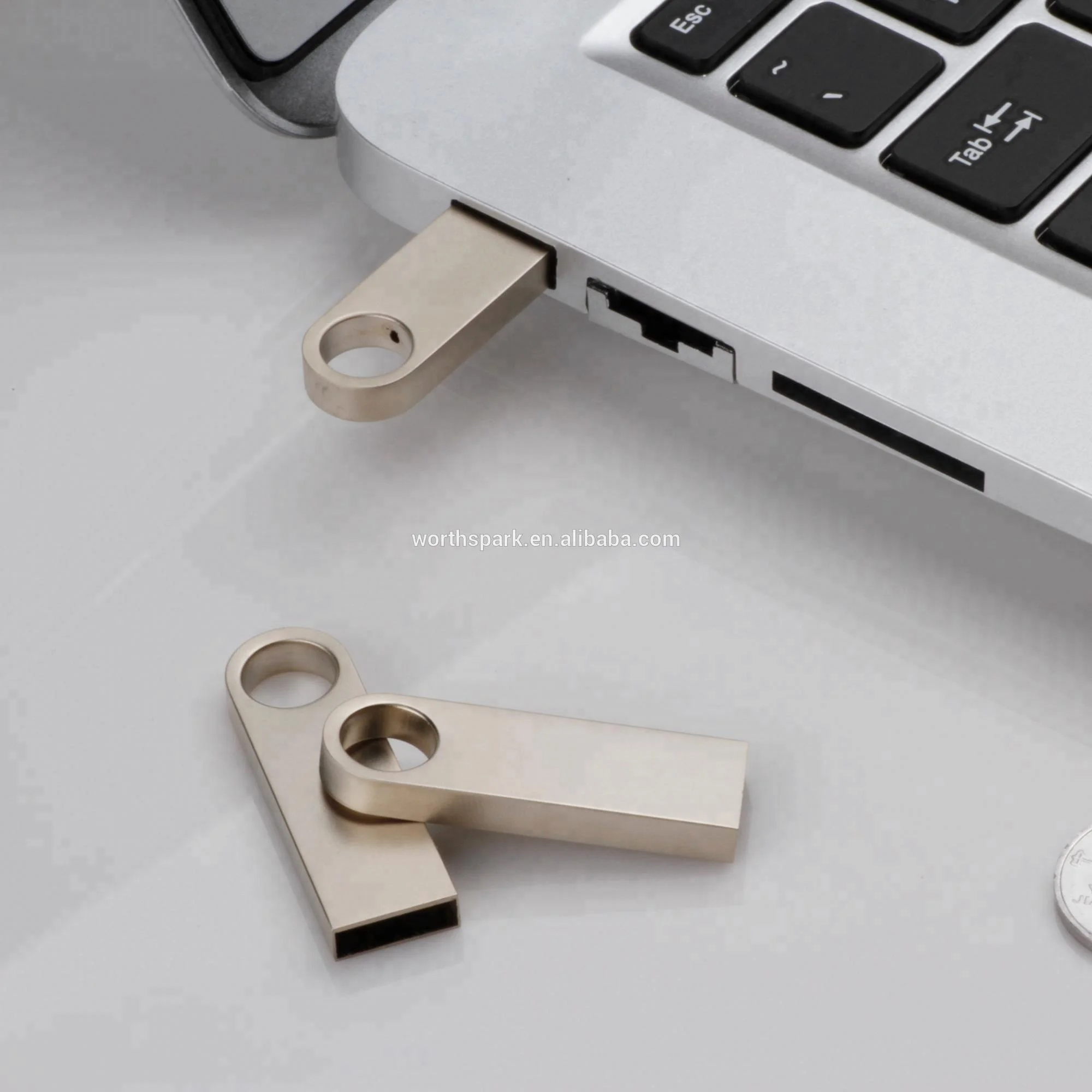 Custom USB Stick 2.0 3.0 Metal Mini Keychain USB Flash Drive 16GB 32GB 128GB