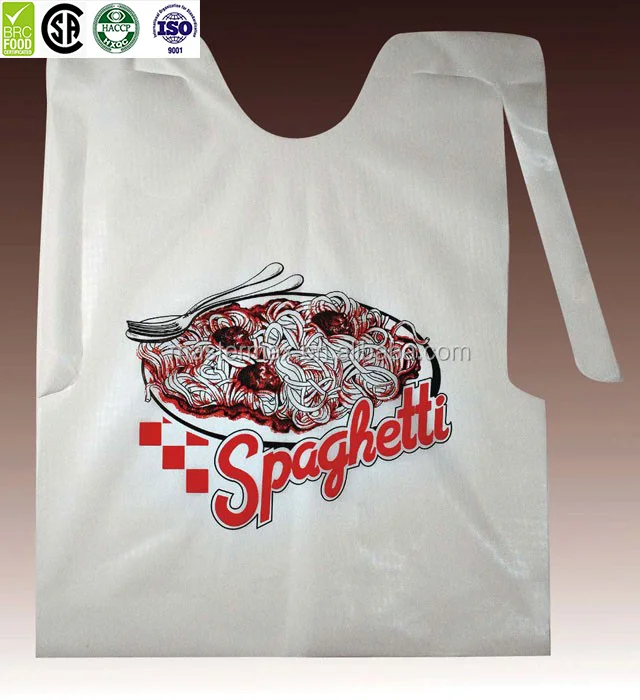 
Custom design adult restaurant use bibs disposable plastic bibs 
