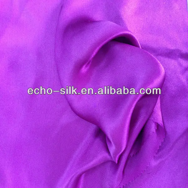 100% silk satin fabric with solid color for manufacture evening dress and wedding dress