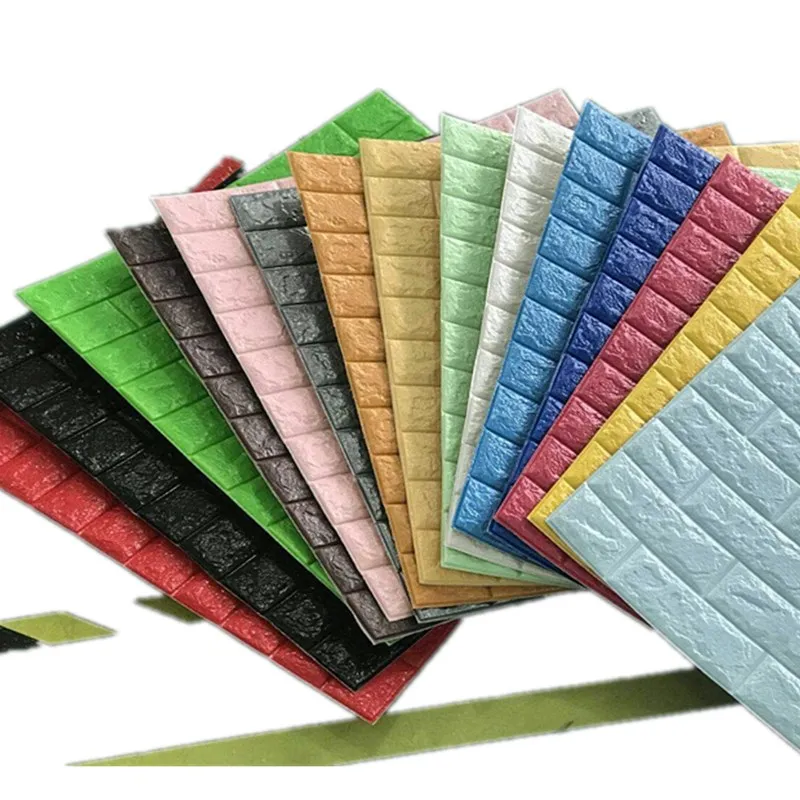Wholesale home decoration soundproof designs pvc vinyl brick pe pared foam papel tapiz self adhesive 3d wallpaper
