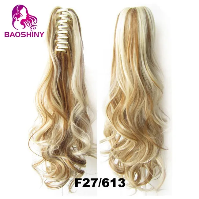 claw clip ponytail hair extensions synthetic hair ponytail 170grams color blonde