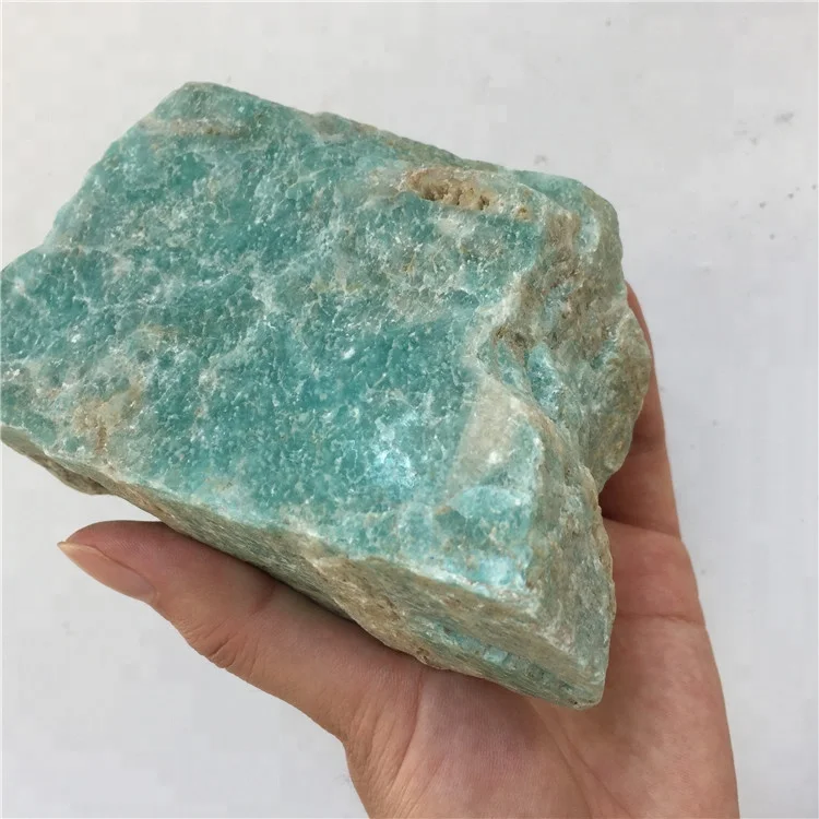 natural raw stone  blue amazonite gemstone crystal rough