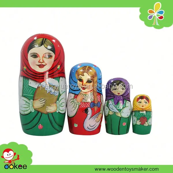2016, профессиональные, сделанные на заказ, деревянные, ручной работы, милые куклы-матрешки, 4 шт., хиджаб, девочка-гнездо, игрушки для детей