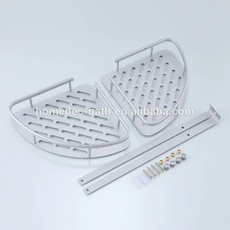 Antique Bathroom Space Aluminum Corner Shower Caddy Shelves Stacking faucetdouble Baskets Collapsible laundry accessories holder