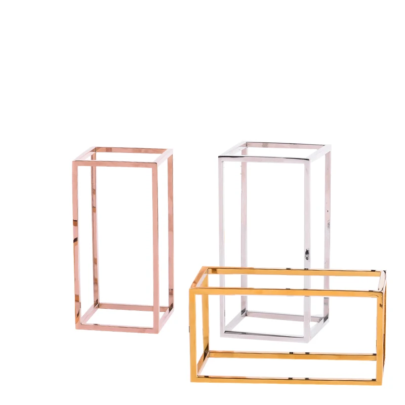 Multi-purpose free standing stainless steel rectangular display cube