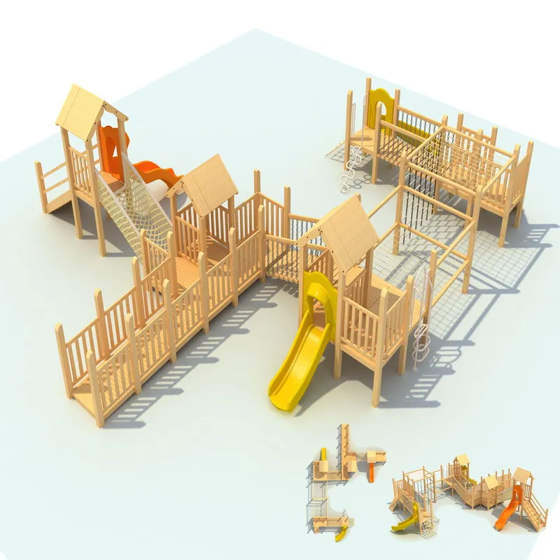 Outdoor Playground Type and Wooden Playground Material kids play house