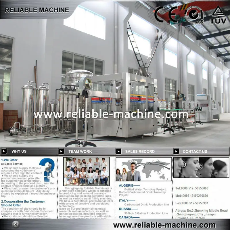 автоматический разливу минеральной воды завод/полное воды линии розлива