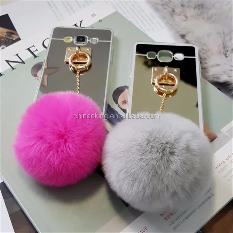 Luxury Fur Ball Case Cover For Samsung Galaxy J1 j1 Ace J2 J3 J5 J7 Case 2015 2016 2017 J120 J320 J510 J710 J520 J720 Case Cover
