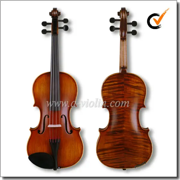 
Flamed Violin Fiddle With Case, Conservatory Violin Outfit (VM145M) 
