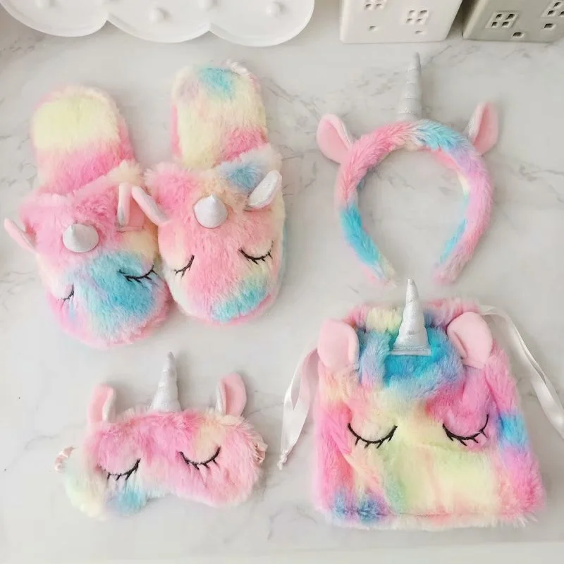 
Latest Arrival Girls Unicorn Slippers Unicorn Eye Patch Set 
