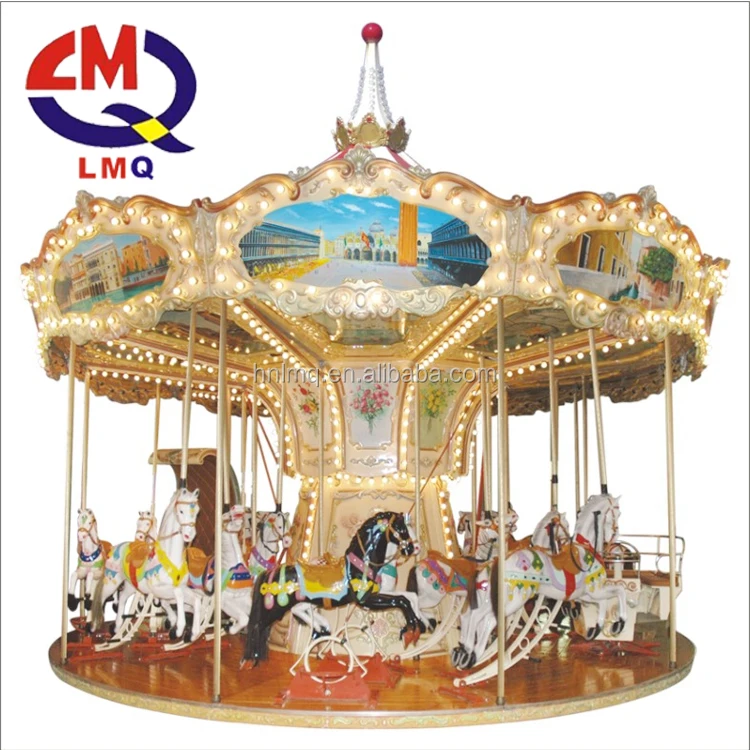 Amusement park rides mini child carousel horse merry go round kiddie rides carousel horse small white carousel playground Sale