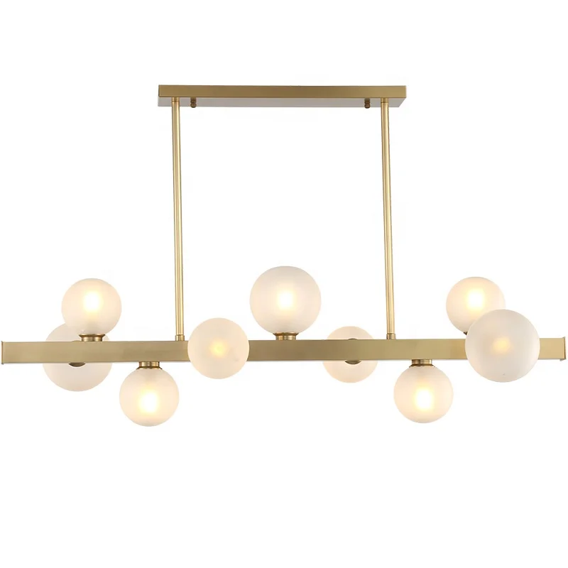 Simig lighting Nordic Creative Glass Ball Copper Chandelier lamp