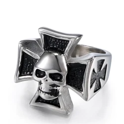 Новинка мужское кольцо из нержавеющей стали кельтский Байкер готический череп крест