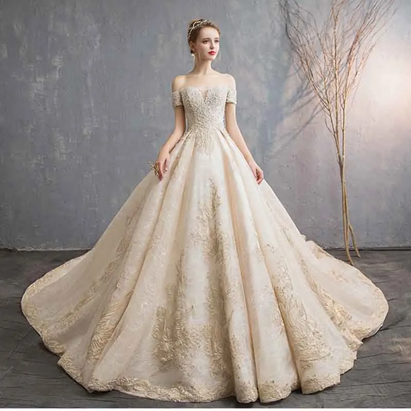 2021 Embroidery Long Evening Dress Real Pictures Wedding Dress For Women  Evening Dress Wholesale