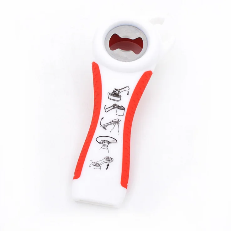 5 in 1 Lids Off Rubber Silicone Automatic Bottle Keychain Can Opener Multi Jar Opener
