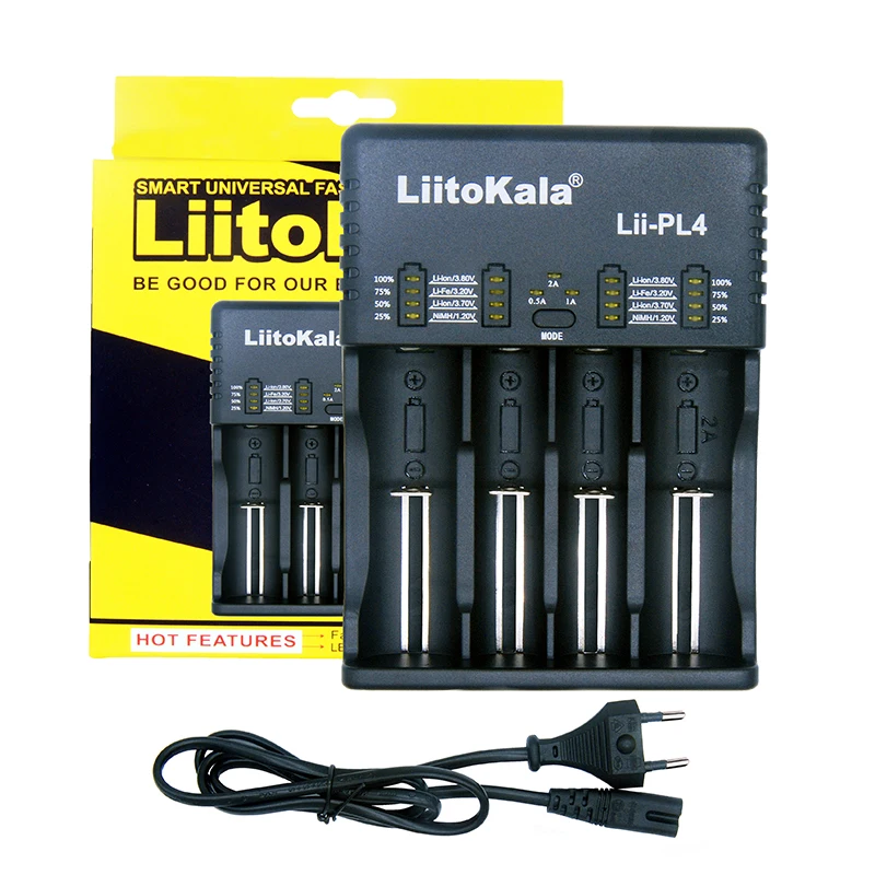 LiitoKala lii-PL4 18650/26650/18350/16340/18500 Lithium Battery 1.2V / 3.2V / 3.7V / 3.8V / AA / AAA NiMH 110-220V DC Charger