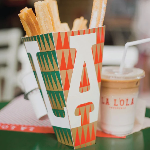 Wholesale custom design takeaway restaurant churros packaging paper box