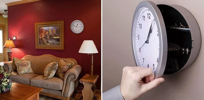 Hidden Wall Secret Jewelry Security Money Cash Safe Clock, Hidden Safe Storge Wall Clock