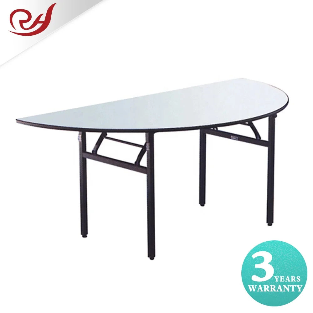 Wholesale Foldable Plywood  arc PVC oval Banquet wedding Tables