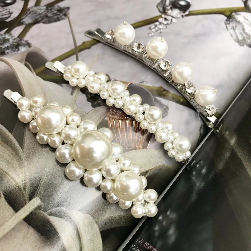 JX015 Huilin ювелирные изделия, Европейская мода, просто нежный жемчуг, ракушка, цветок, заколка для волос с белым жемчугом для девушек, женщин