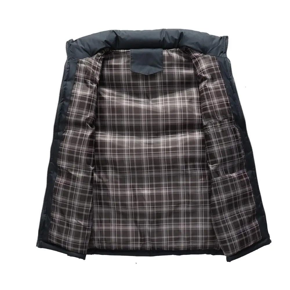 Мужская зимняя фланелевая куртка от производителя, утолщенная и сохраняющая тепло, однотонный воротник без рукавов, стеганая куртка на молнии и хлопковый жилет.