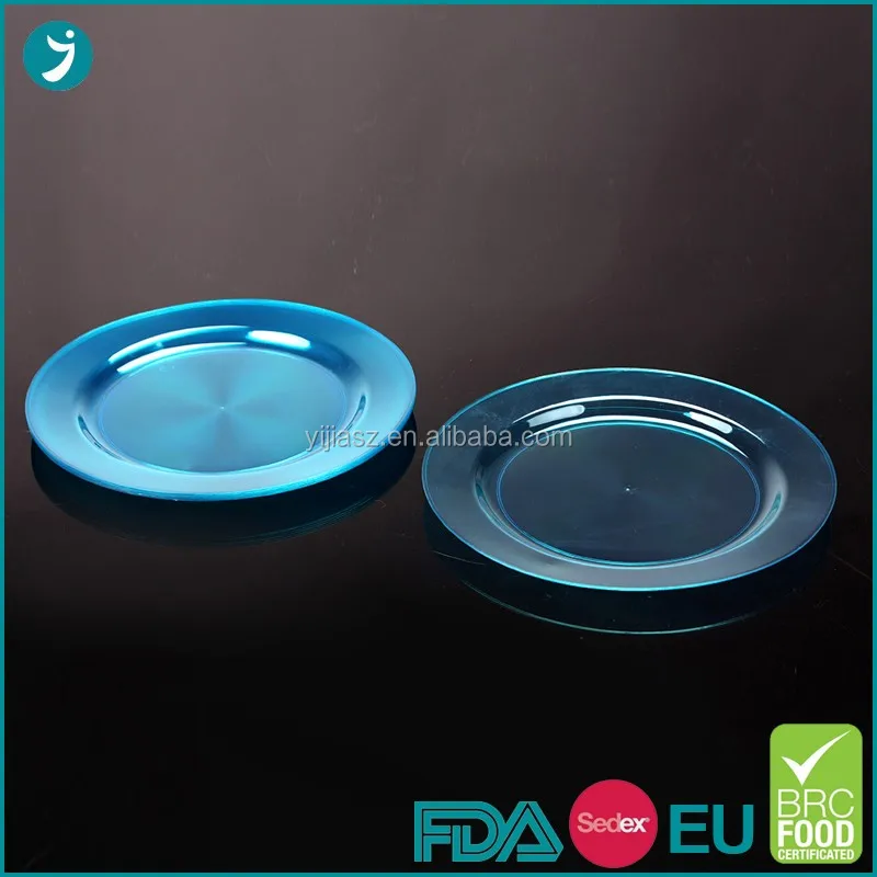 Factory supply round clear plastic plate disposable birthday wedding party picnic