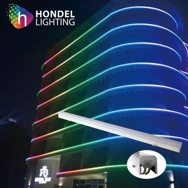 Building Outdoor Facade Lighting 12W 15W 18W IP65 RGB Recessed LED Linear Light DMX