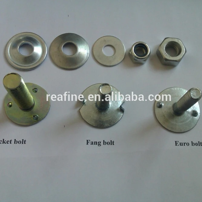 Bucket elevator bolt fang bolt euro bolt material carbon steel zinc plated and stainless steel