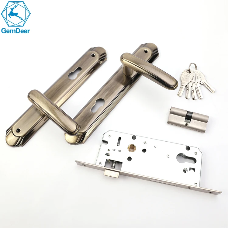 
Africa hot sale design Aluminum Iron doorlock handle cylinders low price hotel Zinc door lock 