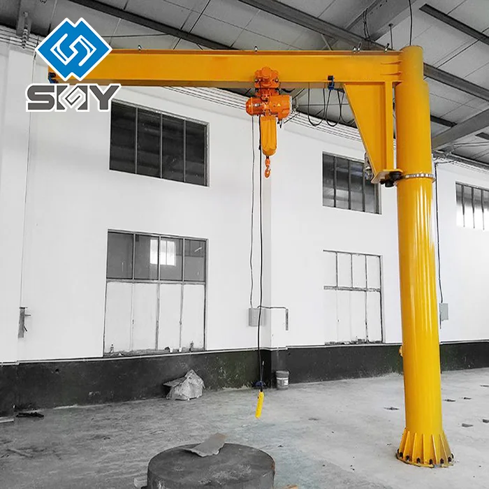Pillar fixed jib boom crane Electrical hoist crane 500kg
