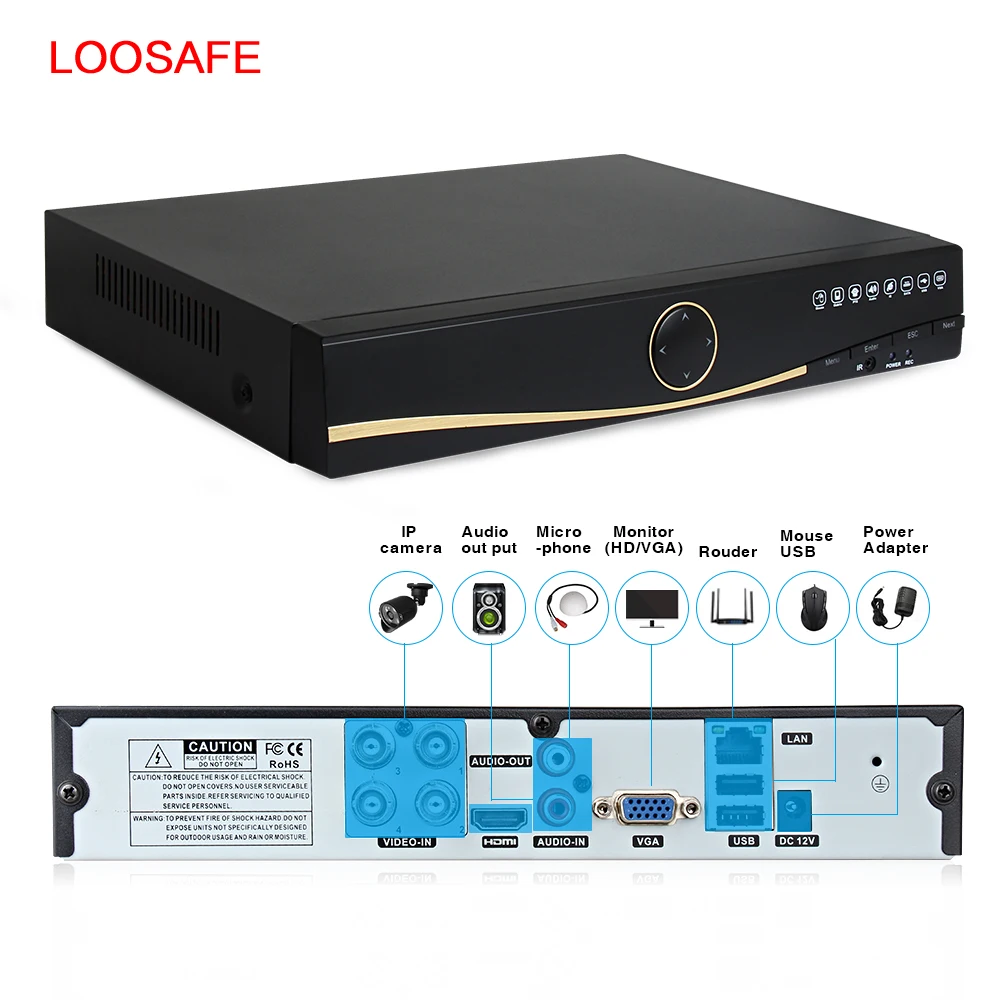 Hotsale!!! 4 Channel 1080p DVR H.264 Remote control HD AHD DVR Recorder