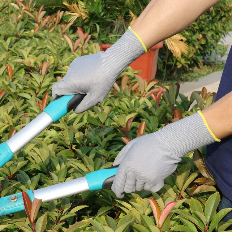 Working Gloves Xingyu 13G Grey Nylon Shell PU Coated Work Safety Gloves Cotton Hand Gloves