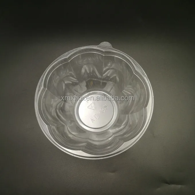 16 oz Clear Disposable take away plastic salad bowl