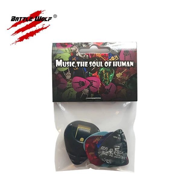 10pcs Different Designs 0.50mm-1.14mm Celluloid and Acetal Material Picks Guitar Custom With a Pick Holder