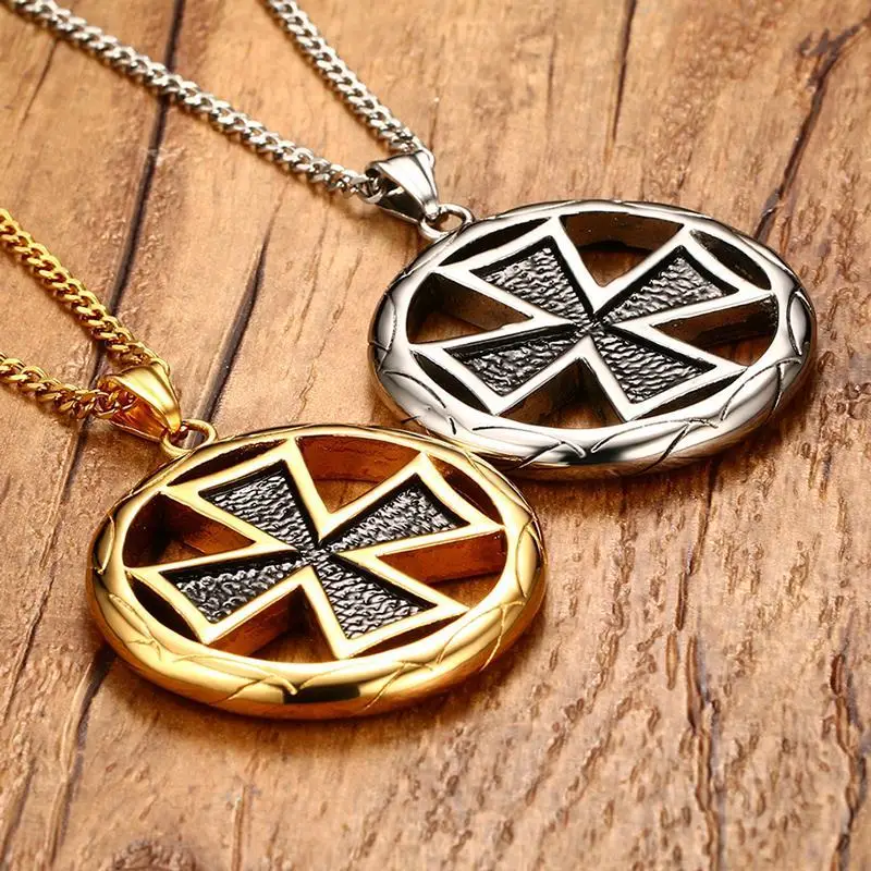 
Personalized design round shaped with cross design necklace jewelry pendant 