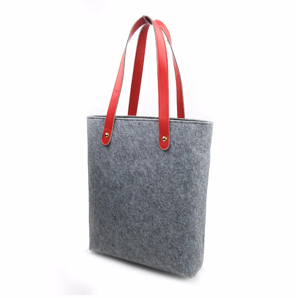 Двусторонние женские сумочки, фетровая Сумка-тоут, брендовые сумки, сумка через плечо с ручкой из ПУ