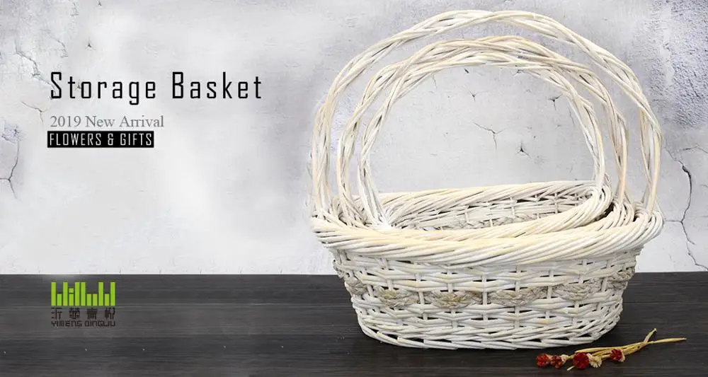 Willow Material Oval Wicker Basket Use for Fruits Flowers and Gifts