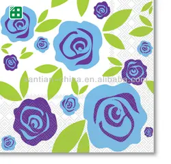 Decorative Decoupage Custom Christmas Flower Printed Paper Napkins & Serviettes For Christmas Dinner