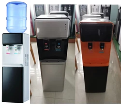 Standing hot and cold water dispenser with compressor cooling or electronic cooling