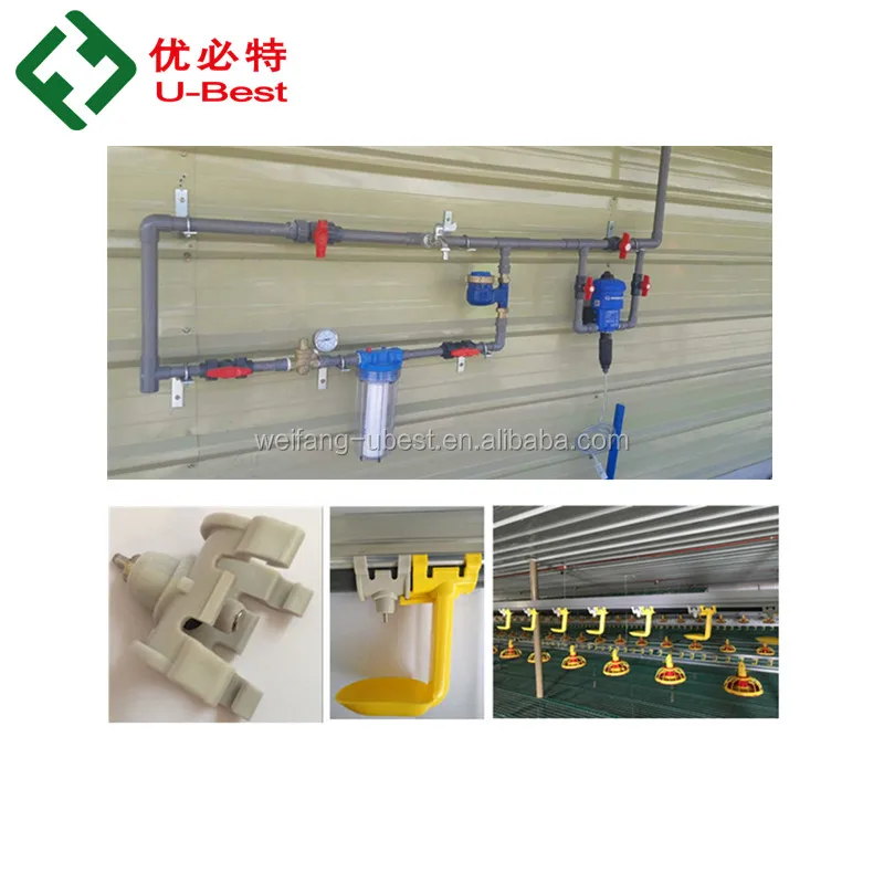 Automatic Poultry Nipple Drinkers With Drip Cup for Watering Chicken Broiler and Breeder and Egg Layer