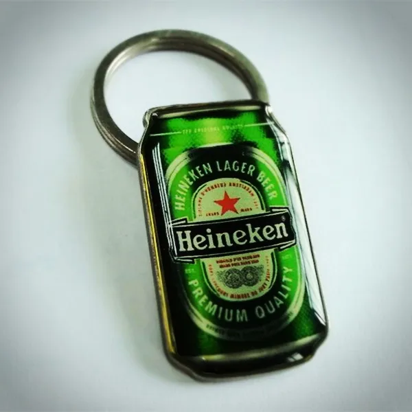 Настоящее пиво форма бутылки полноцветная печать алюминиевый брелок