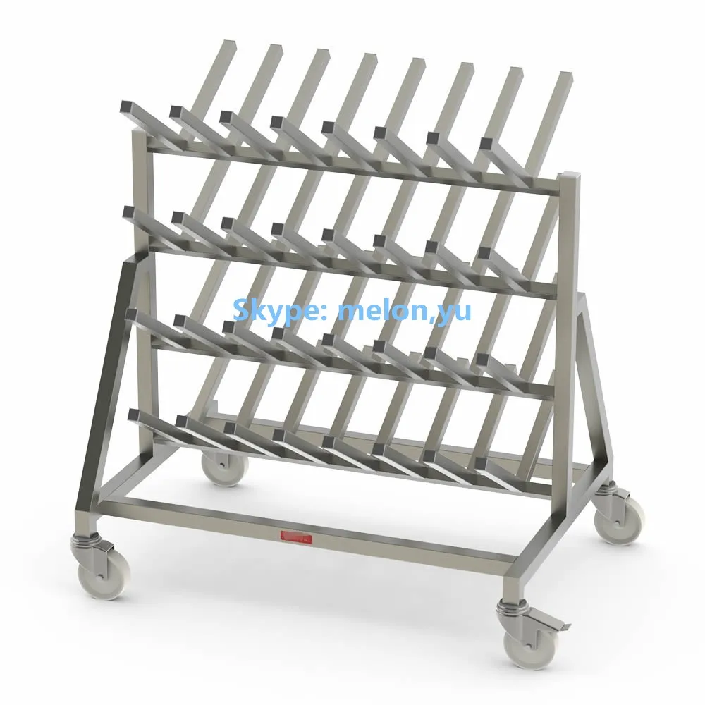 48 Pairs Double Side Stainless Steel Boot Rack With Wheels