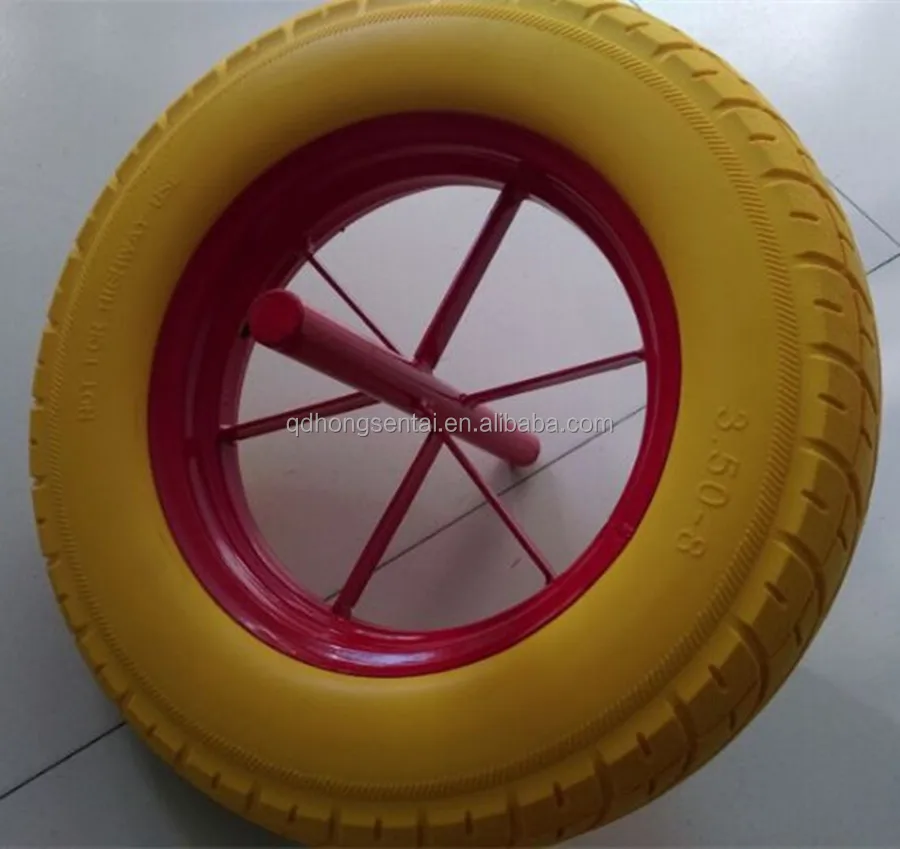 14 inch 14x4 16 inch 16x4 350-8 400-8 PU Foam Spoke Wheels for Wheelbarrow