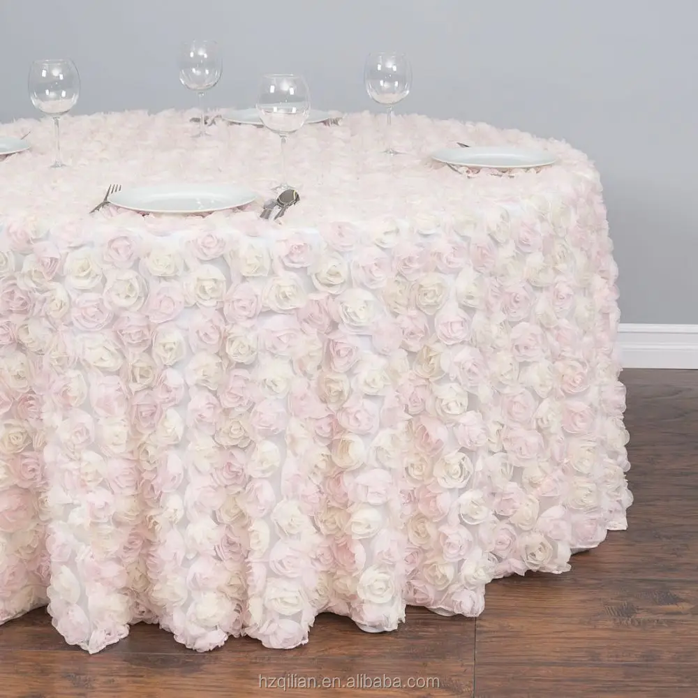 Round Chiffon Rosette Tulle Tablecloth