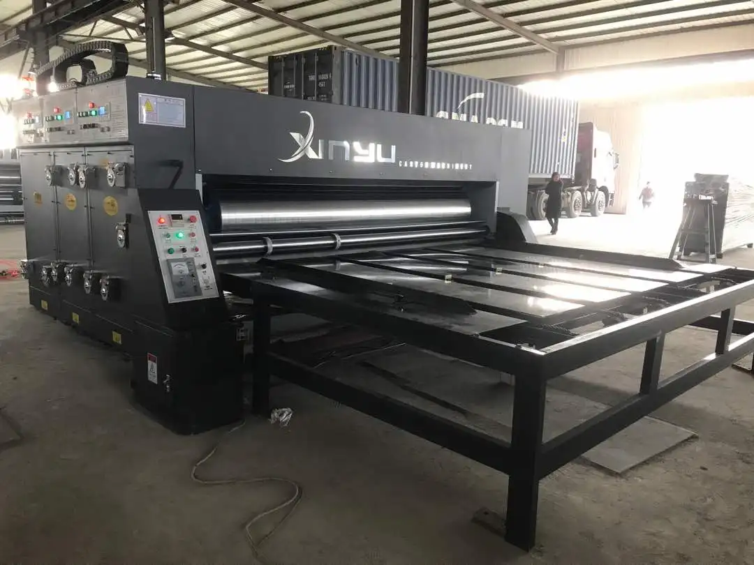 
Chain feeder four colors flexo printing slotting machine 