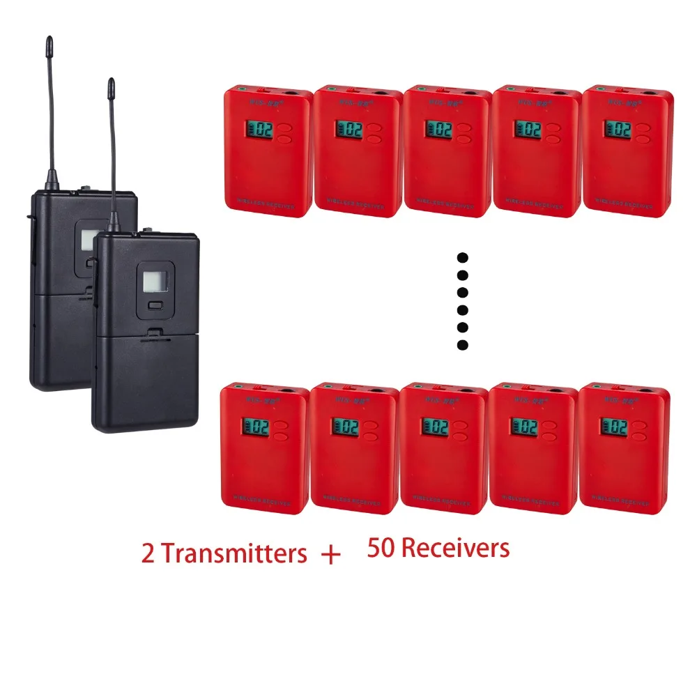 Cheap discount wireless UHF 1000mAH with CE FCC certification 99 channels translation equipment/assistive listening system