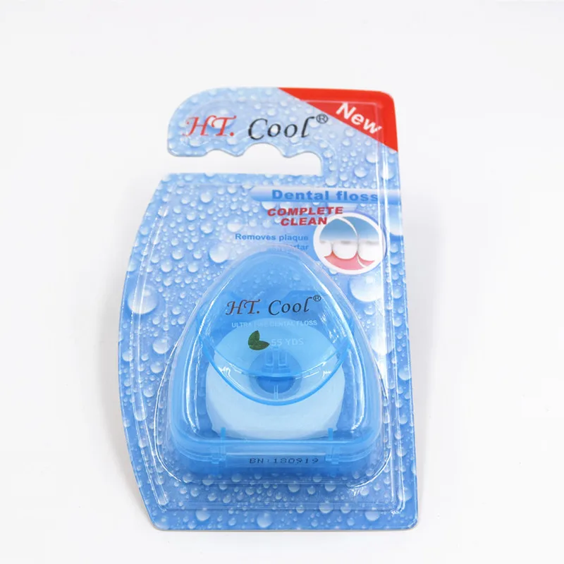 Triangle shape 50 meters dental floss waxed mint flavor