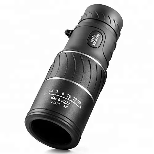 Phone Telescope 16x52 Zoom Hiking Dual Focus Monocular Telescope with Phone Holder Pouch