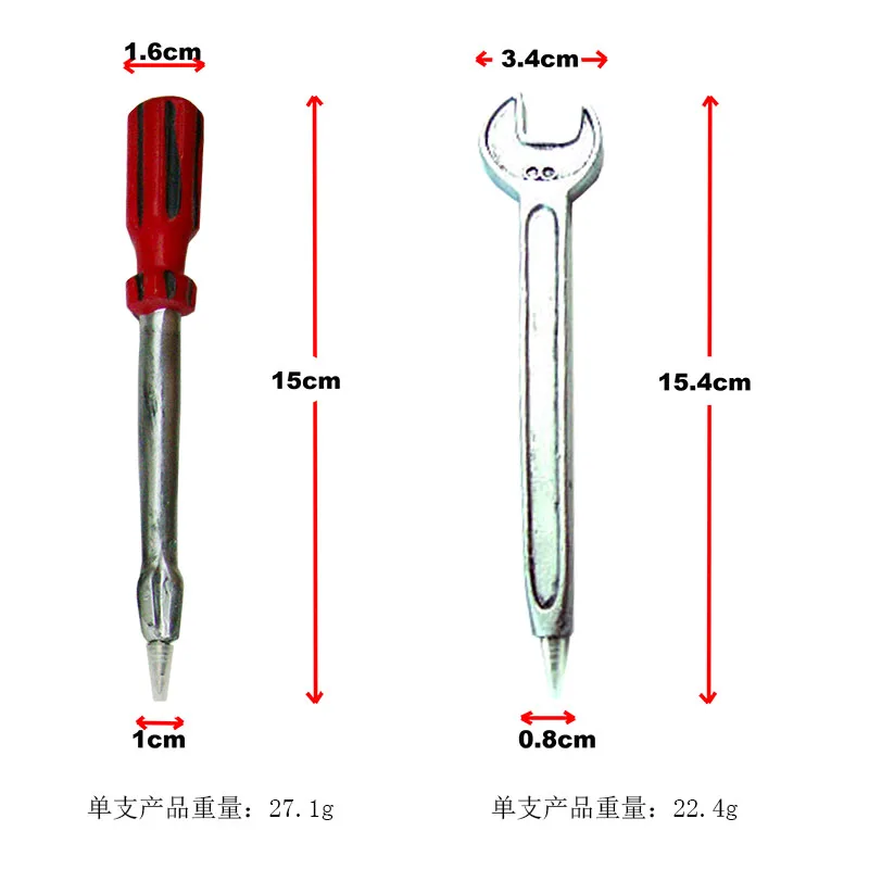 Custom creative design scissors nail spanner axe knife hammer screwdriver tool shape ballpoint pen