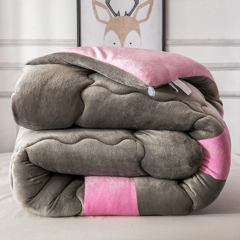 Superior flannel fleece comforter/estofar with super soft hand feeling